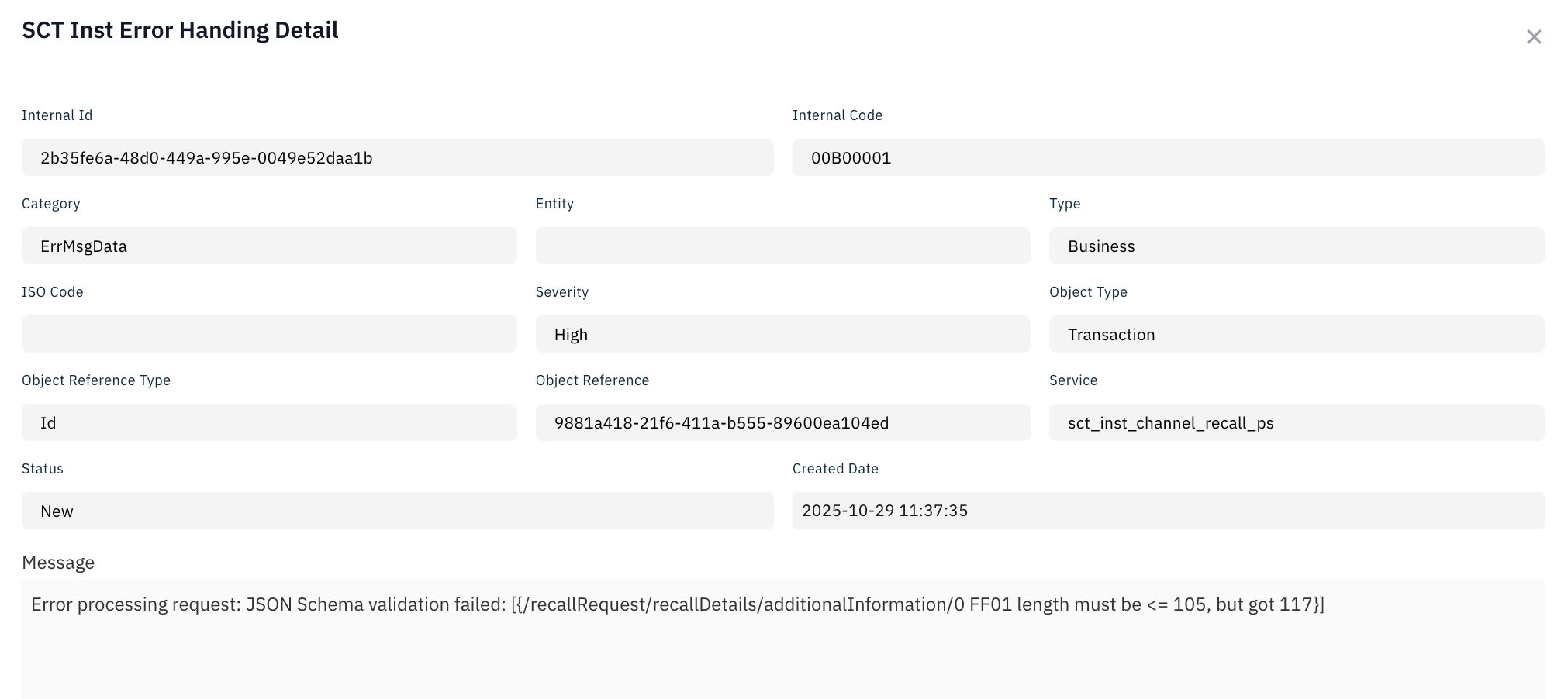 Error Handling Details